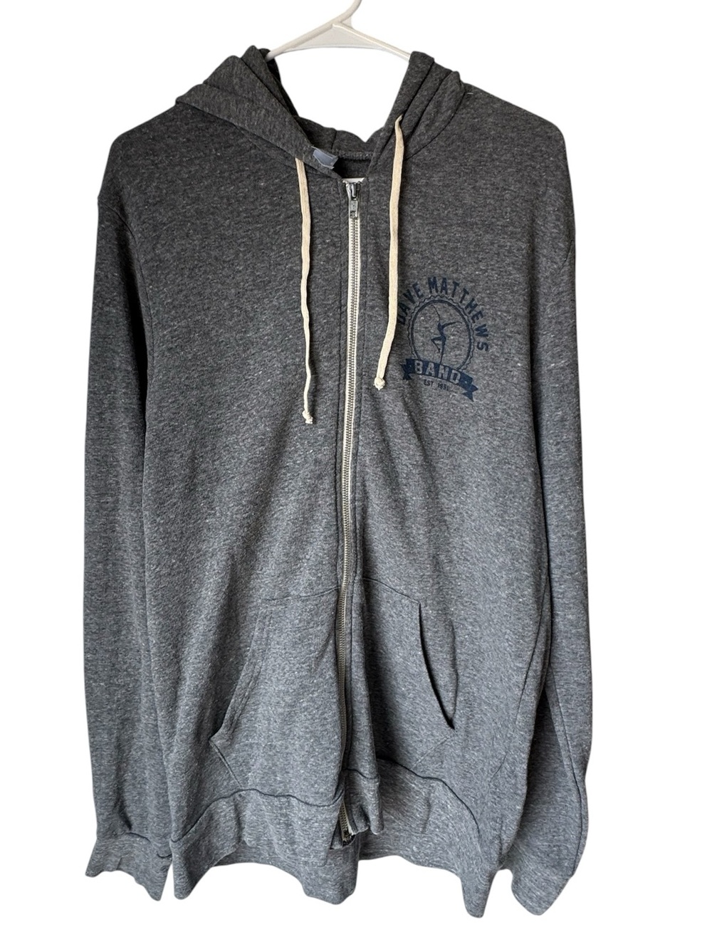 Retro Dave Mathews Band Men’s XXL High End Tour Gray Full-Zip Hoodie MINTY